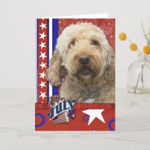 July 4th Firecracker - GoldenDoodle Card