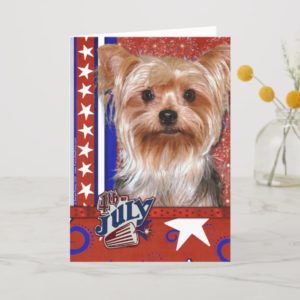 July 4th Firecracker - Yorkshire Terrier Card