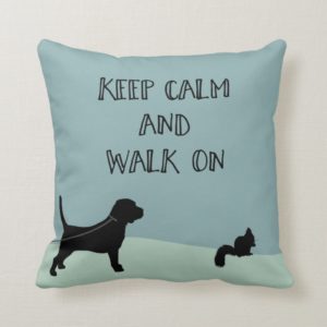 Keep Calm and Walk On Beagle Throw Pillow