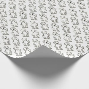 Lab Wrapping Paper - Black and White Dog Print