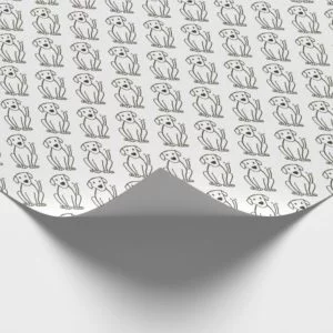 Lab Wrapping Paper - Black and White Dog Print