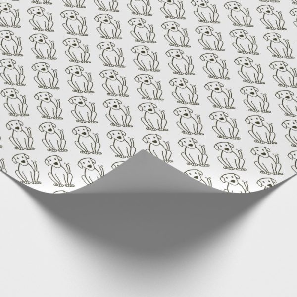 Lab Wrapping Paper - Black and White Dog Print