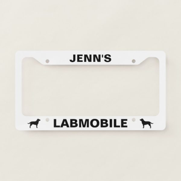 LABMOBILE Black Lab Silhouettes Custom License Plate Frame