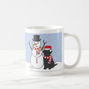Labrador and Snowman Mug