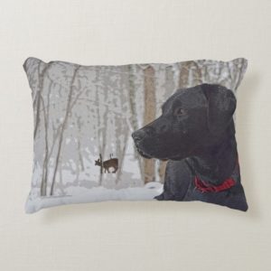 Labrador in Winter Decorative Pillow
