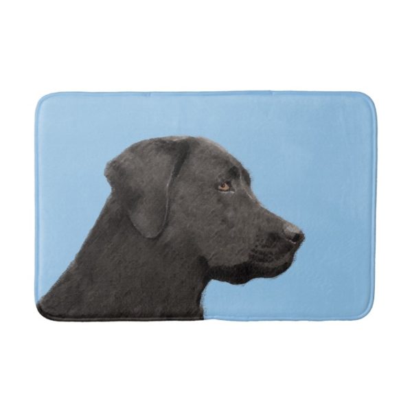 Labrador Retriever Black Painting Original Dog Art Bathroom Mat