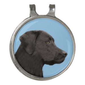 Labrador Retriever Black Painting Original Dog Art Golf Hat Clip