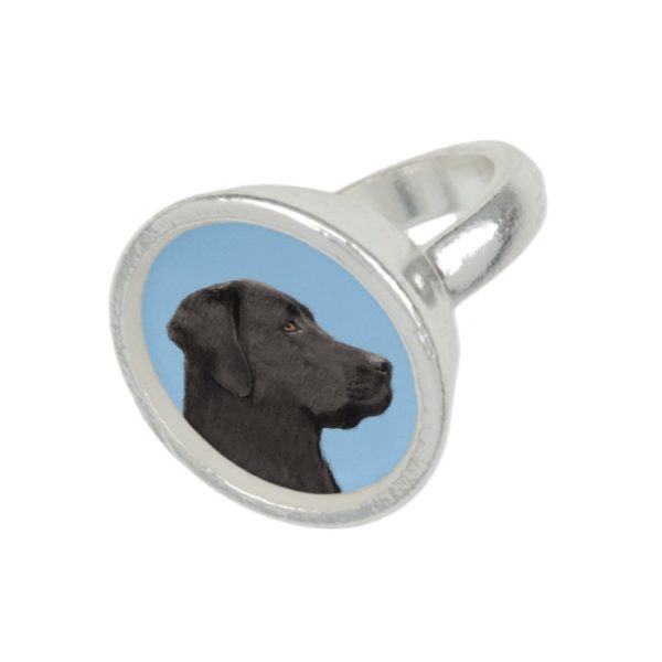 Labrador Retriever Black Painting Original Dog Art Ring