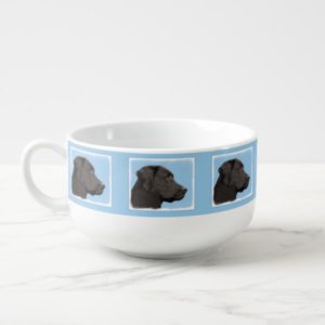Labrador Retriever Black Painting Original Dog Art Soup Mug