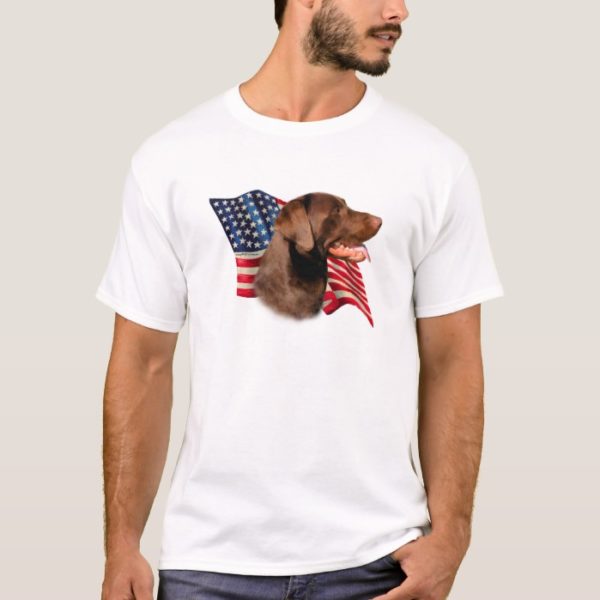 Labrador Retriever (chocolate) Flag T-Shirt