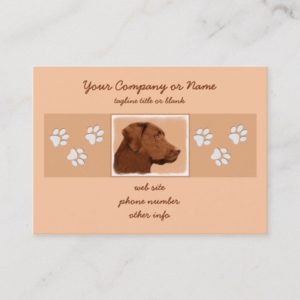 Labrador Retriever (Chocolate) Painting - Dog Art Business Card