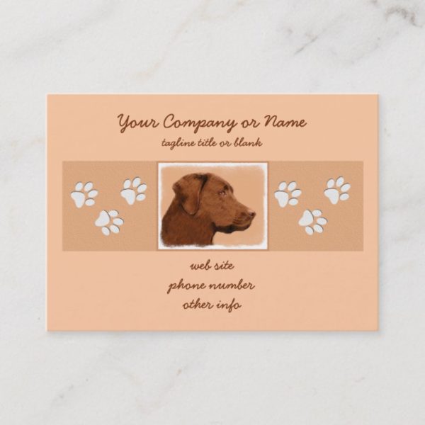 Labrador Retriever (Chocolate) Painting - Dog Art Business Card