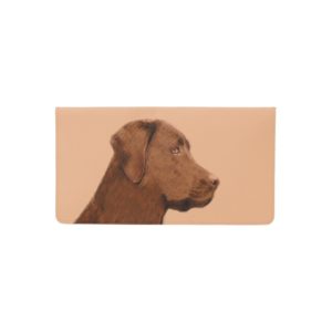 Labrador Retriever (Chocolate) Painting - Dog Art Checkbook Cover
