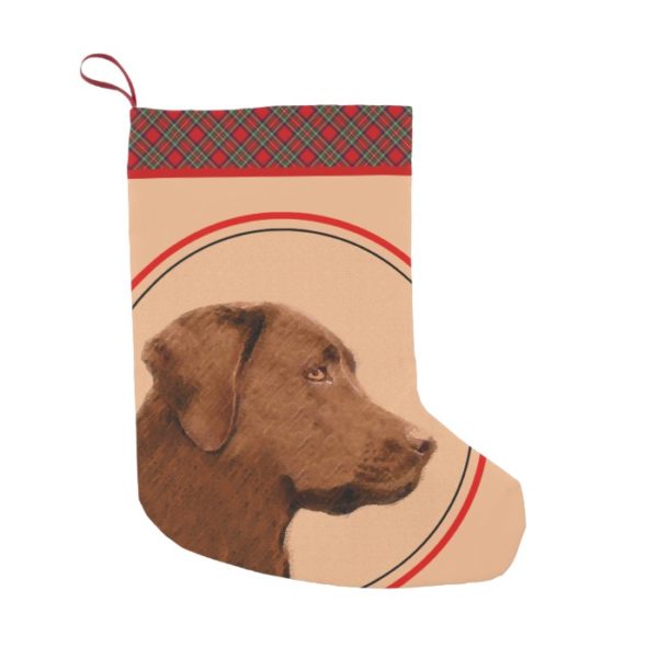 Labrador Retriever (Chocolate) Painting - Dog Art Small Christmas Stocking