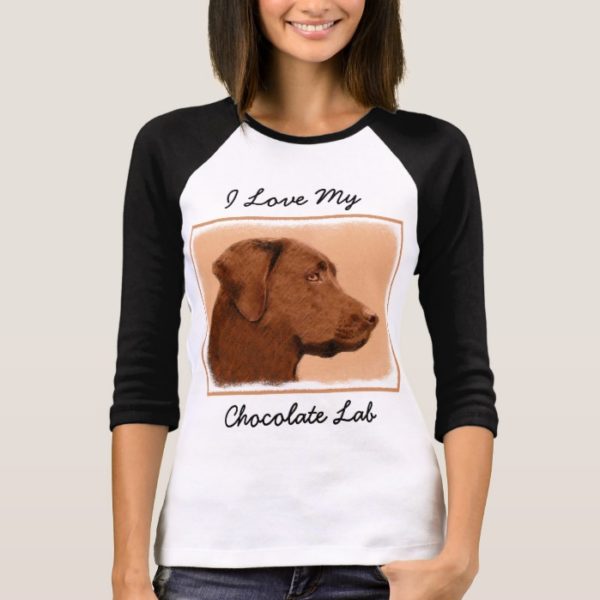 Labrador Retriever (Chocolate) Painting - Dog Art T-Shirt
