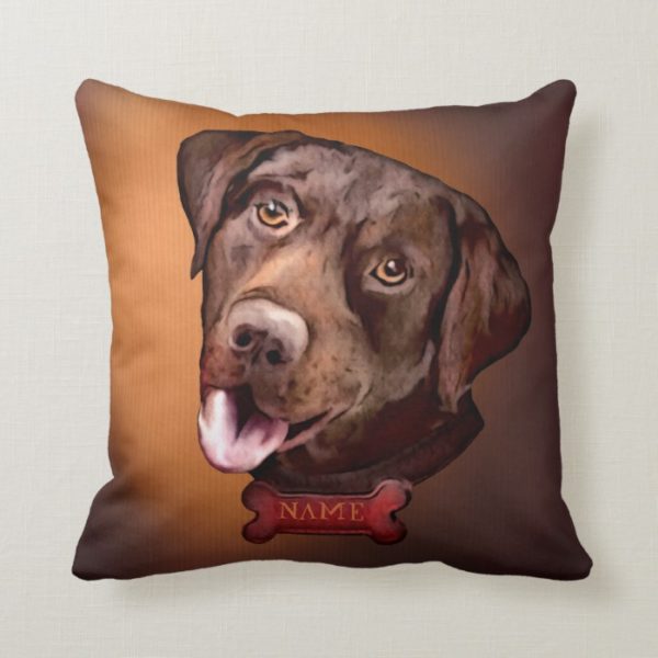 Labrador retriever dog - brown vintage pillows