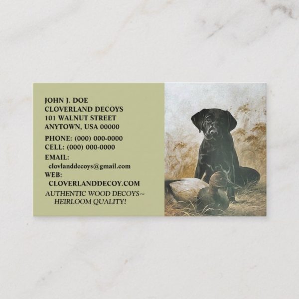 LABRADOR RETRIEVER DOG & DECOY ~BUSINESS CARDS! BUSINESS CARD