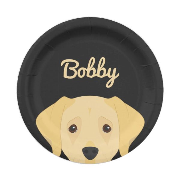 Labrador Retriever Dog Portrait Paper Plate