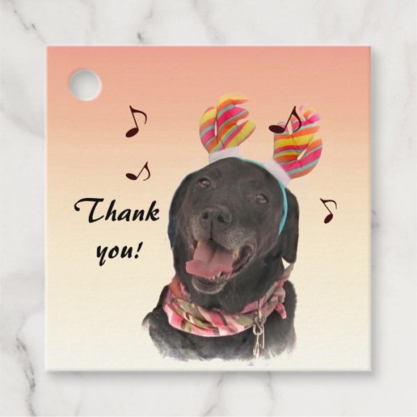 Labrador Retriever Dog Sings Thank You Favor Tags