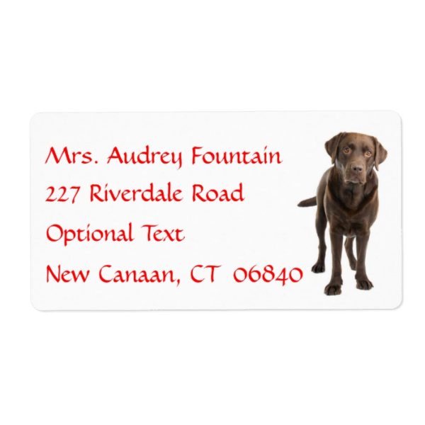Labrador Retriever Personalized Name Address Label