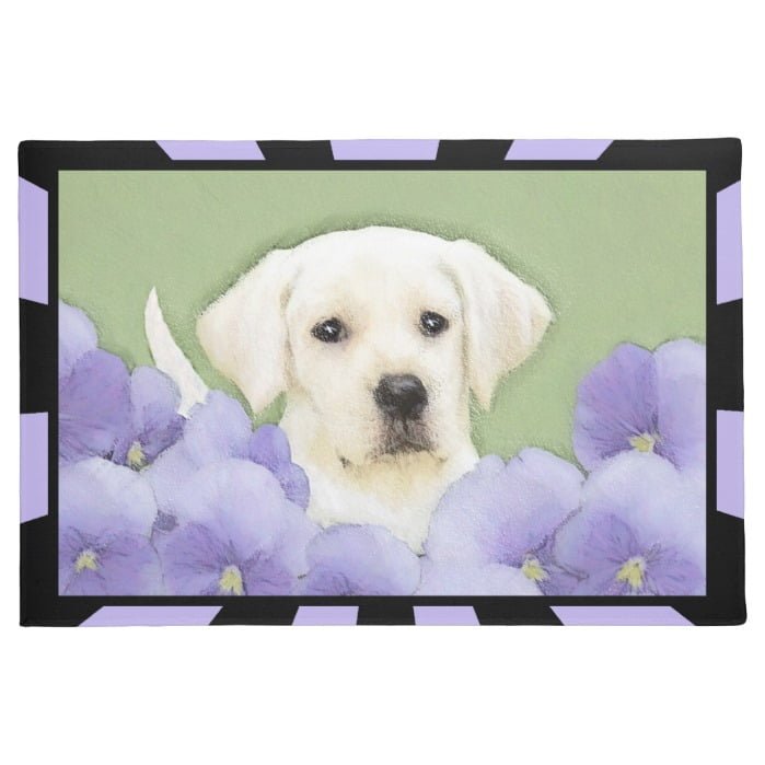 Labrador Retriever Puppy Painting Original Dog Art Doormat