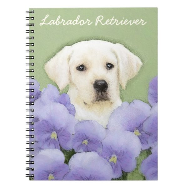 Labrador Retriever Puppy Painting Original Dog Art Notebook
