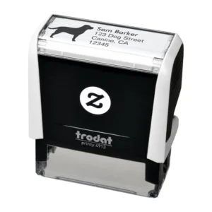 Labrador Retriever Silhouette Return Address Self-inking Stamp
