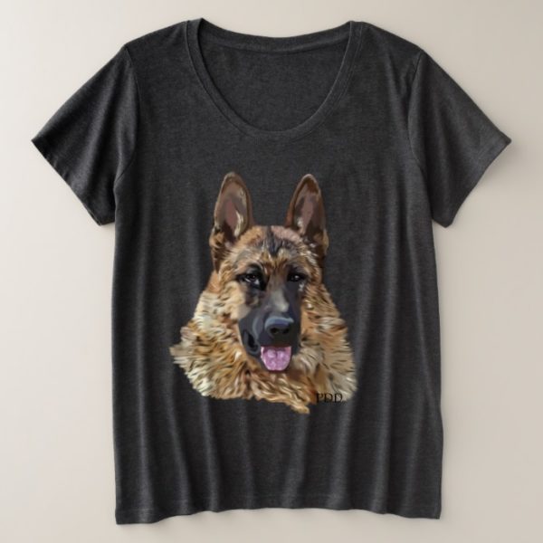 Long Hair German Shepherd Dog Plus Size T-Shirt