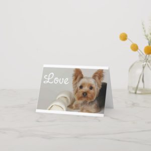 Love Yorkshire Terrier Puppy Dog Blank Card