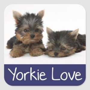 Love Yorkshire Terrier Puppy Dog Sticker / Seals