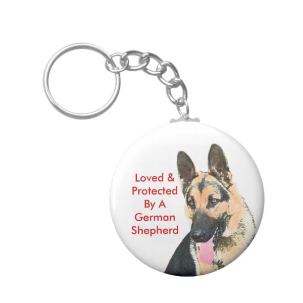 Loved & Protected By A German Shepherd Keychain