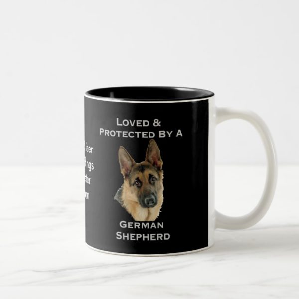 Loved & Protected By A German Shepherd Two-Tone Coffee Mug