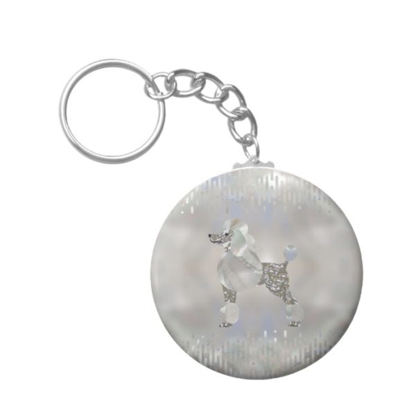 Luxury Pearl and Abalone Poodle Keychain