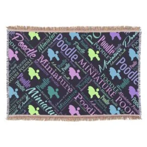 Miniature Poodle Word Art Throw