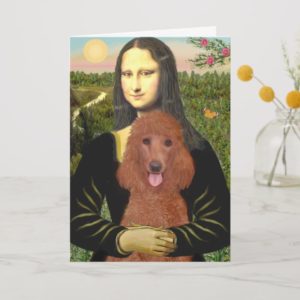 Mona Lisa - Dark Red Standard Poodle #1 Card