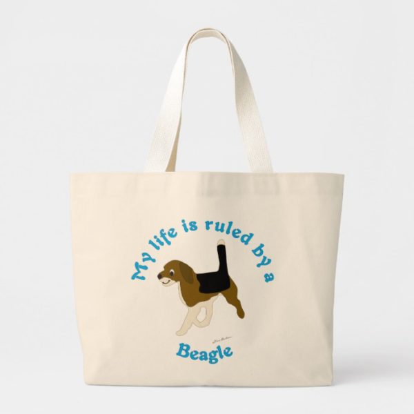 My Life Is Ruled By A Beagle Large Tote Bag