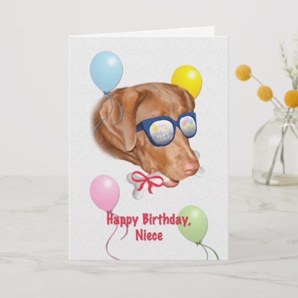 Niece's Birthday Card with Labrador Retriever Dog