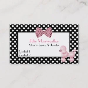 Paris High Fashion Pink Poodle Mommy Calling Card
