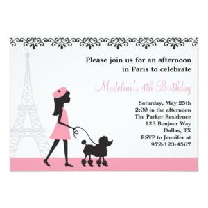 Paris Poodle Invitations