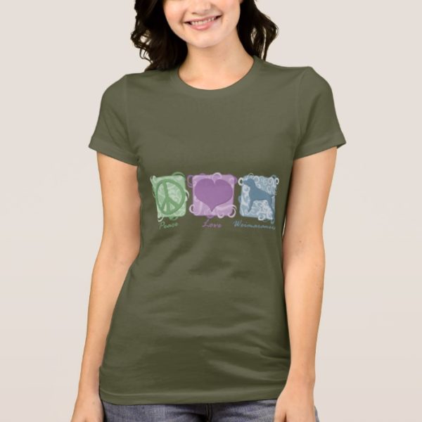 Pastel Peace, Love, and Weimaraners T-Shirt