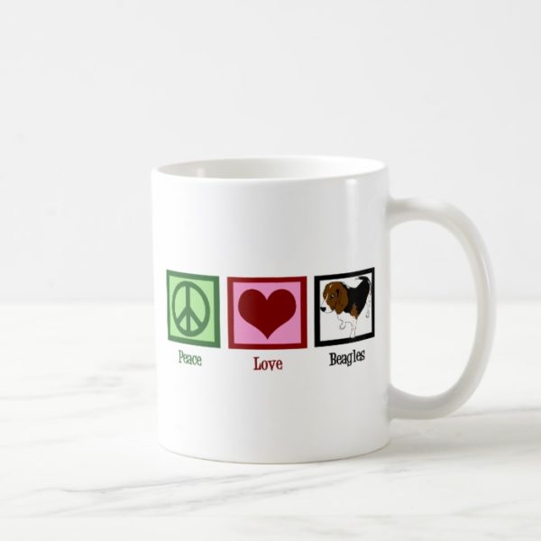 Peace Love Beagles Coffee Mug