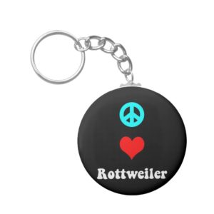Peace love Rottweiler Keychain