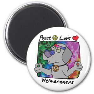 Peace Love Weimaraner Magnet