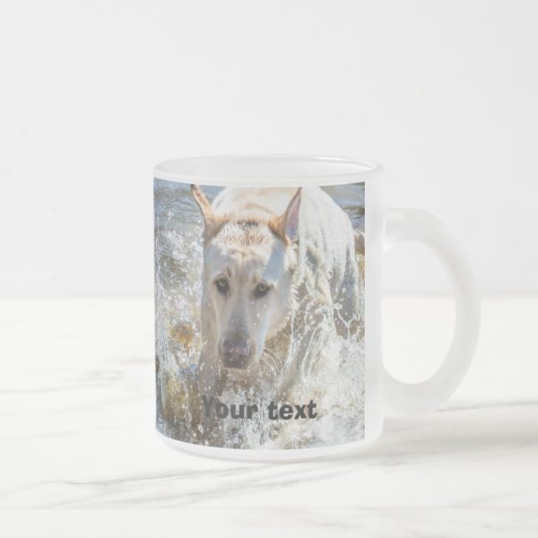 Personalize:  Yellow Labrador Photo Playing Frosted Glass Coffee Mug