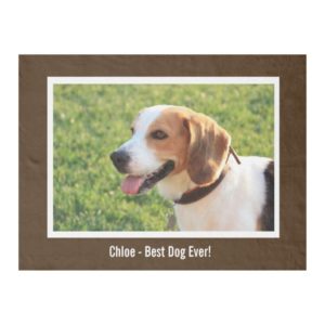 Personalized Beagle Dog Photo and Dog Name Fleece Blanket
