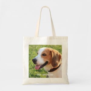 Personalized Beagle Dog Photo and Dog Name Tote Bag