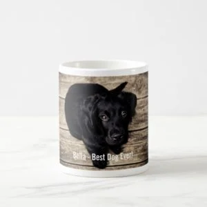 Personalized Black Lab Dog Photo and Dog Name Coffee Mug