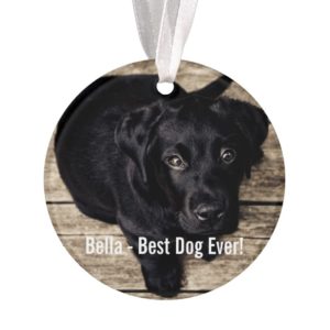 Personalized Black Lab Dog Photo and Dog Name Ornament