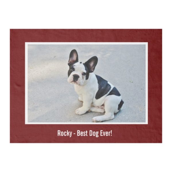 Personalized Bulldog Photo and Bulldog Name Fleece Blanket
