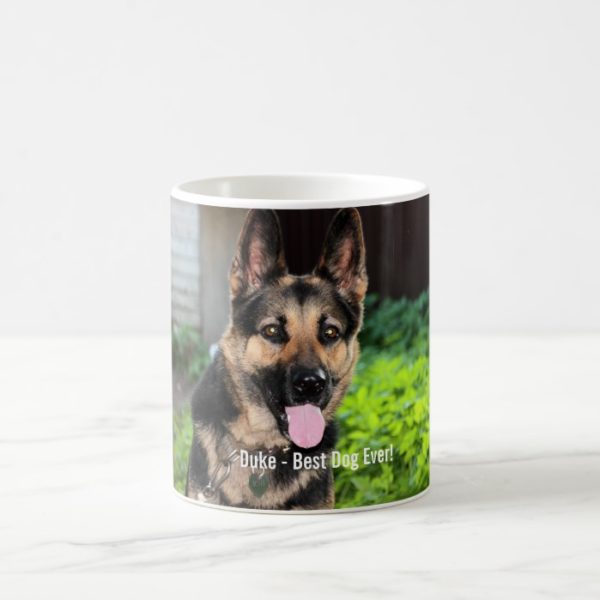 Personalized German Shepherd Dog Photo, Dog Name Coffee Mug